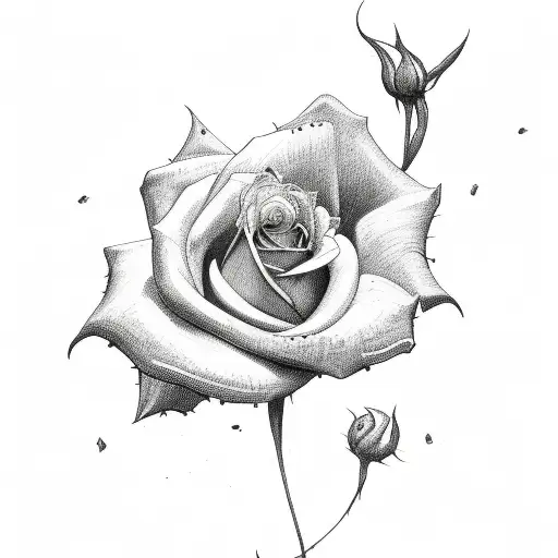 Throwing Staton Arm With Rose And Thorns