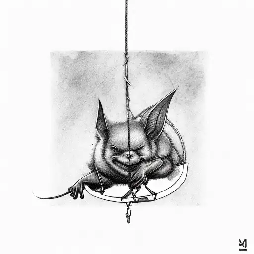 Realistic Hanging Sleep Bat