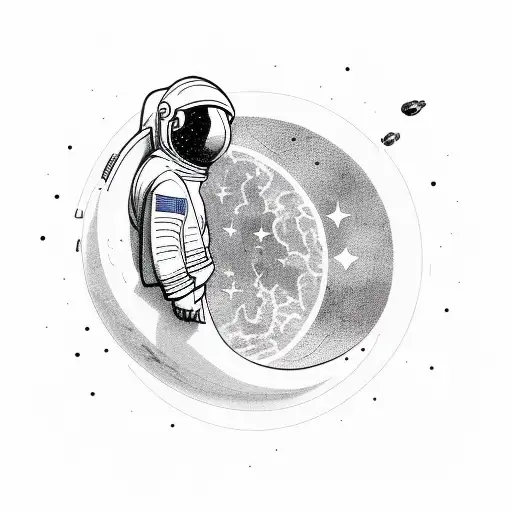 Astronaut In A Streetwear Floathing And Feeling Alone Up In The Stars