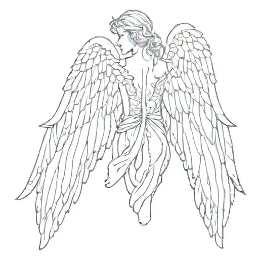 Angel And Wings On The Back