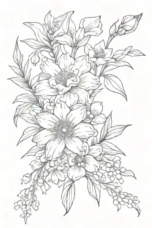 Daisy And Poppy And Gladiolus And Lily Of The Valley Flower Bouquet