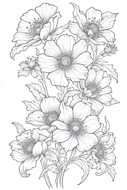 Poppy And Daisy And Lily Intertwined