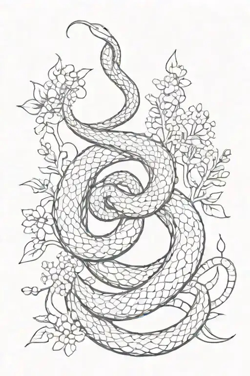 Snake And Baby's Breath Flowers