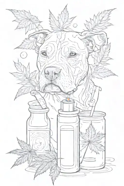 Pitbull Smoking Weed