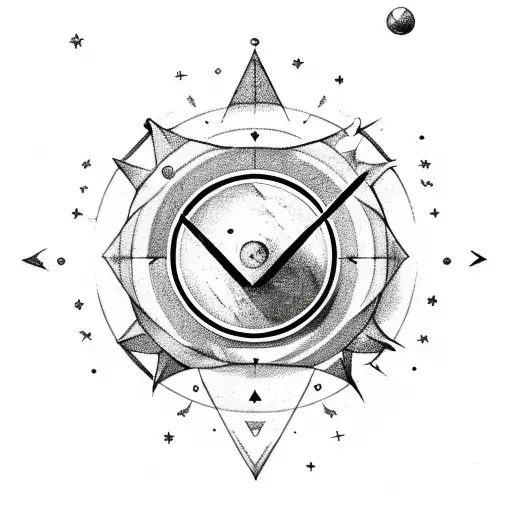 A Sketch-style Arrow Piercing Through A Small Sagittarius Constellation