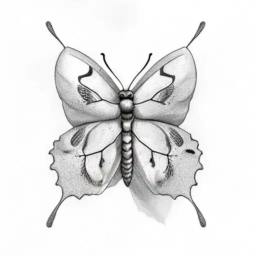 Butterfly And Moth Combined With Semi Colon As A Body