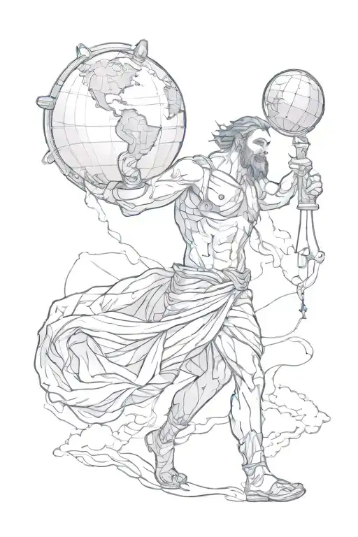 Atlas Carrying The World On His Shoulders