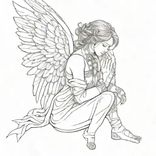 A Praying Angel Is Wrapped Around A Scolopendra