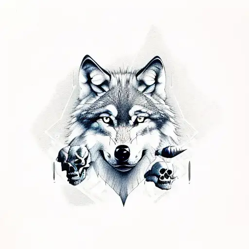 Wolf And Bull And Libra And Skull