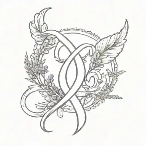 Lavender Cancer Ribbon As The O In Hope Written