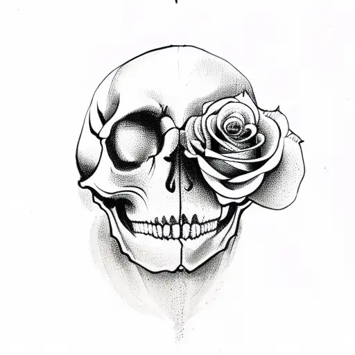 Memento Mori Skull And Roses Tattoo