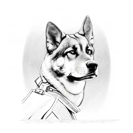 A Military Dog Standing Guard On A Mountain Cliff