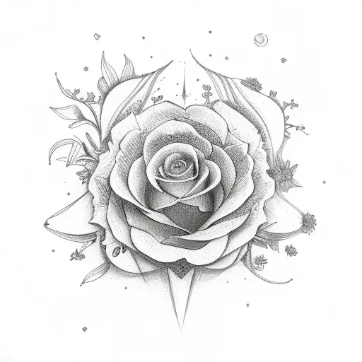 Witch Moon And Flowers