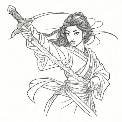 Mulan Cuts Off Her Hair With A Sword