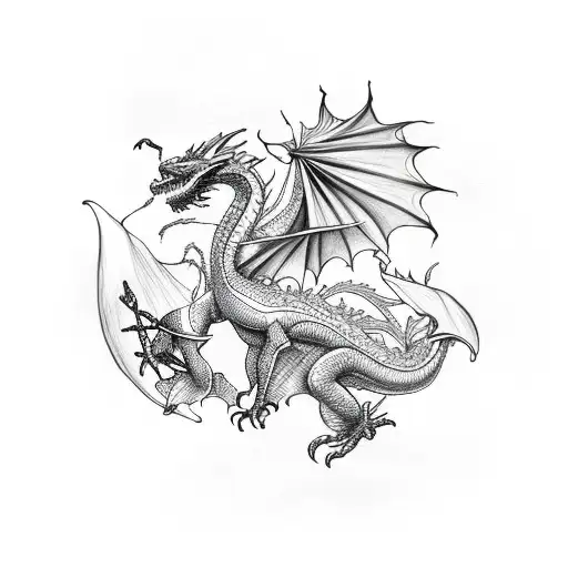 Dragon Through Flowers