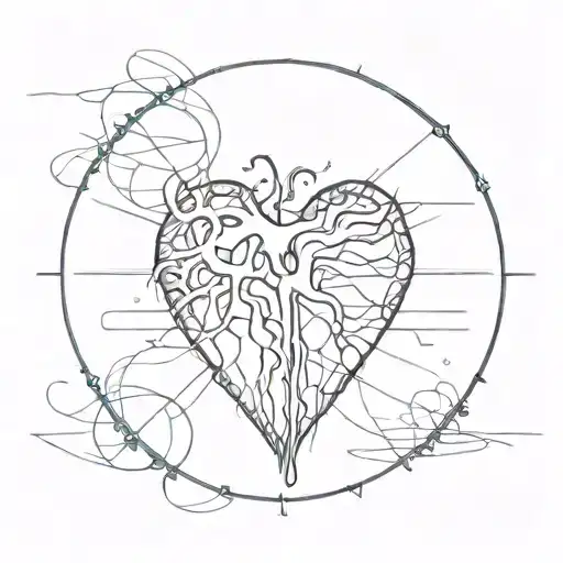 Heart Pulse Line With Names