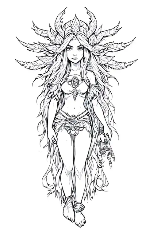 Easy Cartoon Girl Druid
