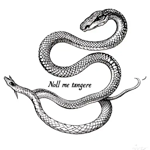 Snake Around The Inscription Noll Me Tangeere