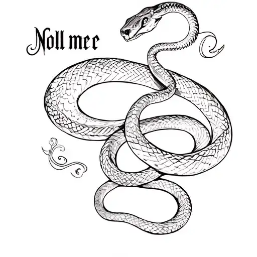 Snake Around The Inscription Noll Me Tangeere