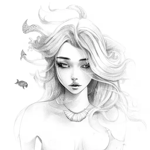 Arielle Word With Mermaid