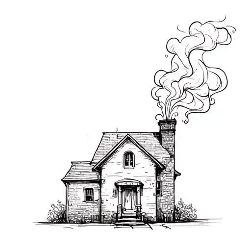 Black Smoke Coming Out Of The Chimney Of A House