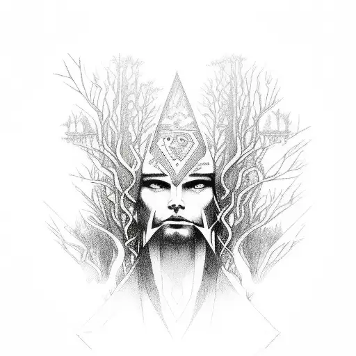 A Mystical Forest With Native Symbols Hidden Within