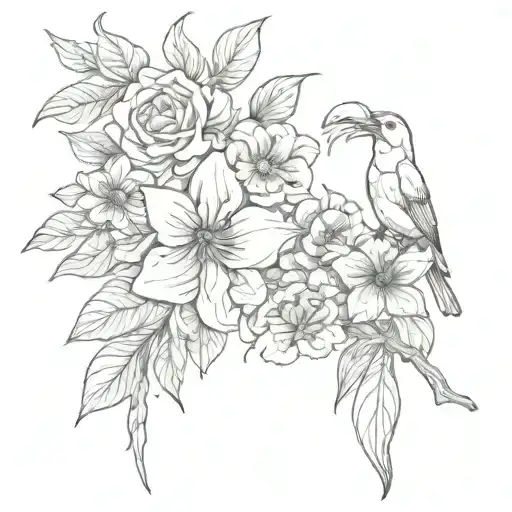 Flower And Bird