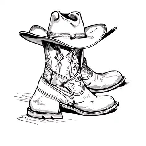 Cross Cowboy Hat And Boots Papa