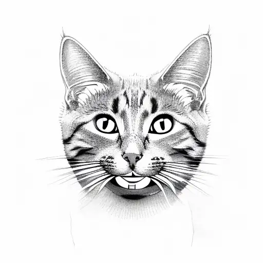 Cat With A Knife In The Mouth