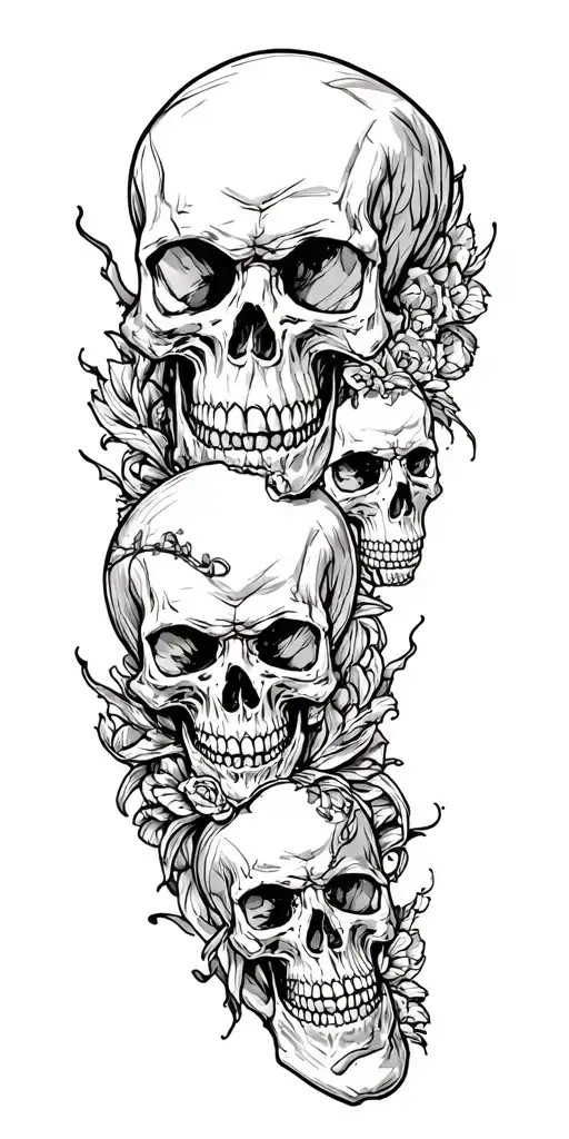 Lots Of Skulls Arm Sleeve