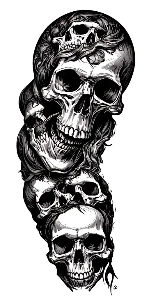 Lots Of Skulls Arm Sleeve