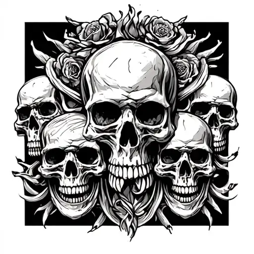 Lots Of Skulls Arm Sleeve