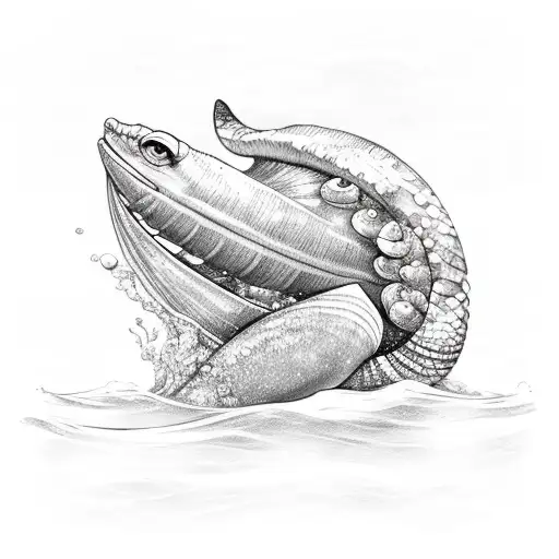 Clam With Mermaid Swiming