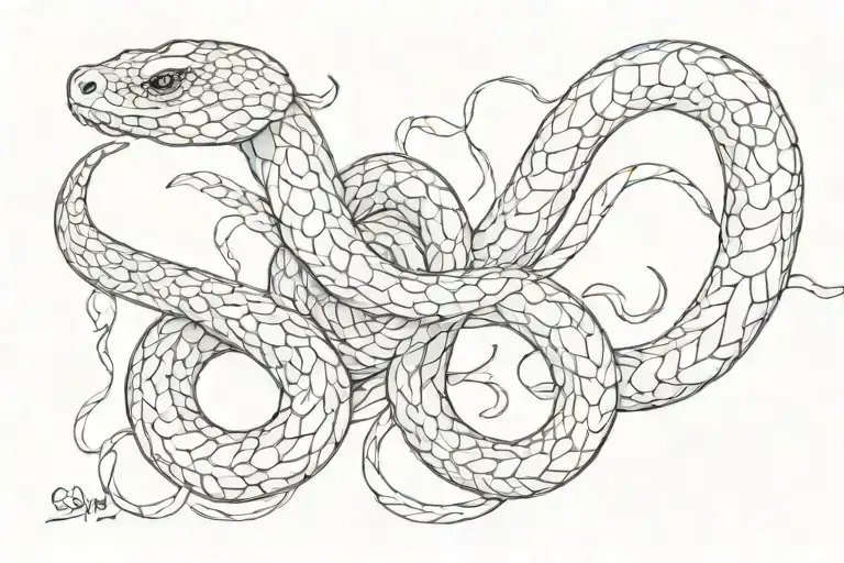 Crawling Snake On Collarbone Femme Fatale