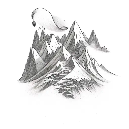 Mountain Tattoo With Name Teresa