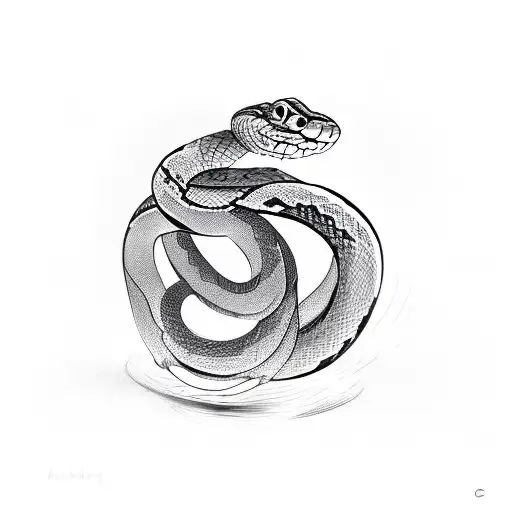 Snake In A Circle Eating Itself