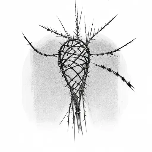 Barbed Wire Growing From Land Showing Reborn And The End Of Pain