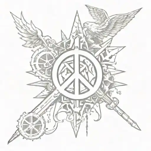 War And Peace Sign Inside Representing Different Aspects