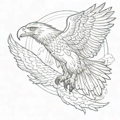 Eagle And Baby Eagle Soaring