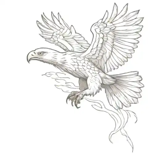 Eagle And Baby Eagle Soaring Together