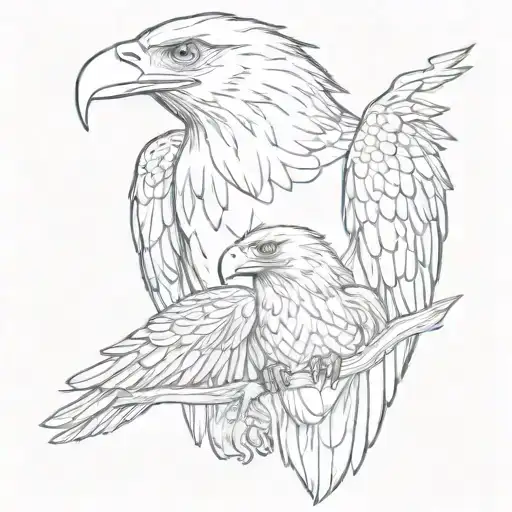 Eagle And Baby Eagle