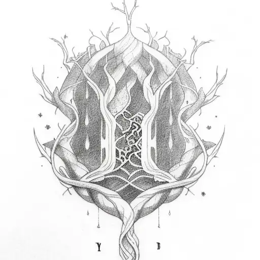 Tatto Of Yggdrasil In Arm