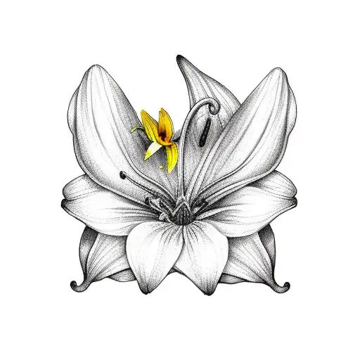 Butterfly With Yellow Lily