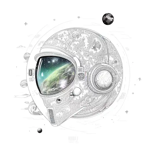 A Futuristic Astronaut Exploring A Vibrant Alien Jungle