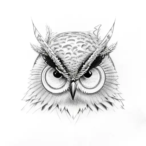Mean Looking Owl And A Trident