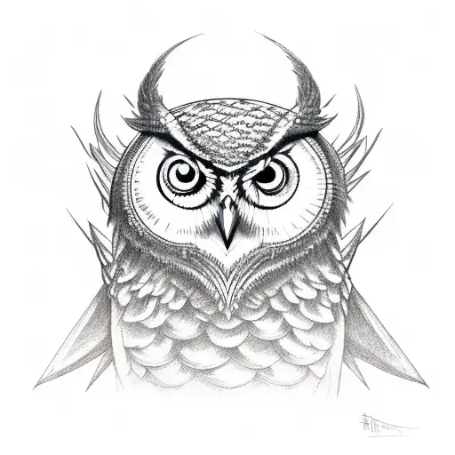 Mean Looking Owl Over A Trident Picture