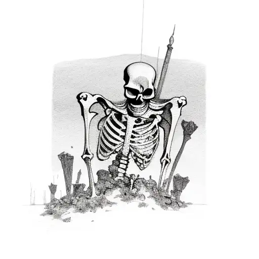 Skeleton Diggin Grave