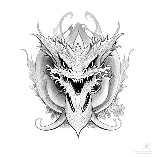 Dragon With Flowers