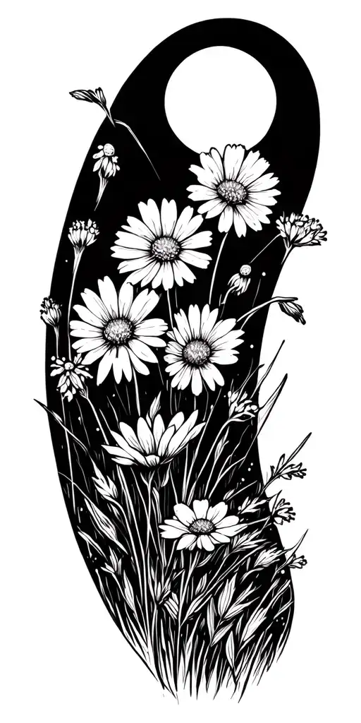 Wildflowers Foreground Prairie Landscape Background