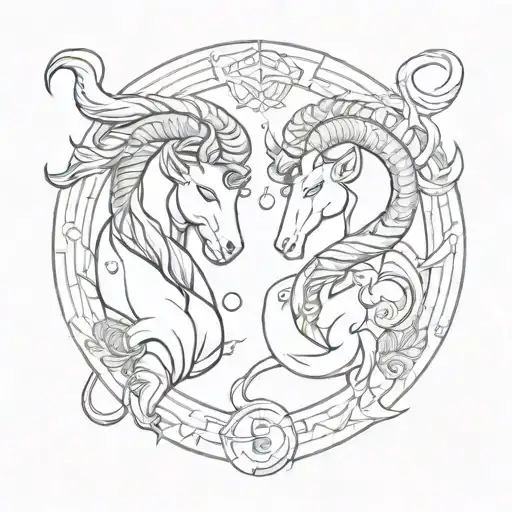 Capricorn & Aries Zodiac Signs Intertwined